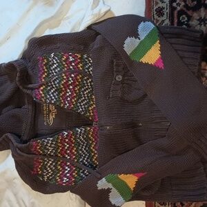 Y2K hoodie sweater patch elbows